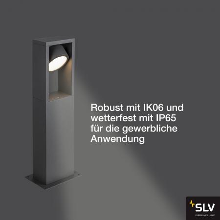 SLV 1004749 ESKINA FRAME 45 FL Outdoor LED Stehleuchte single anthrazit CCT switch 3000/4000K warm- oder neutralweißes Licht