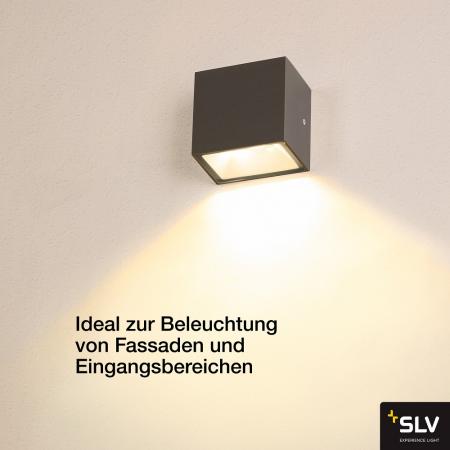 SLV 1005148 SITRA S WL SINGLE LED Außen Wandleuchte anthrazit umschaltbare Farbtemperatur