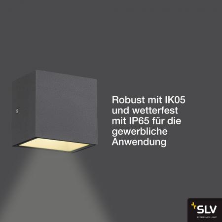 SLV 1005148 SITRA S WL SINGLE LED Außen Wandleuchte anthrazit umschaltbare Farbtemperatur