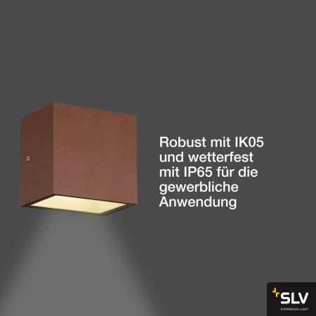 SLV 1005150 SITRA S WL SINGLE LED Außen Wandleuchte rost farbend umschaltbare Farbtemperatur