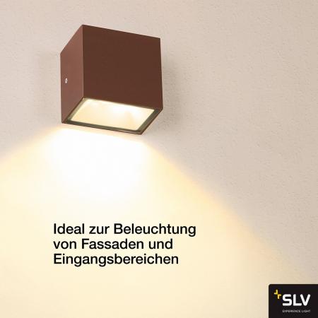 SLV 1005150 SITRA S WL SINGLE LED Außen Wandleuchte rost farbend umschaltbare Farbtemperatur