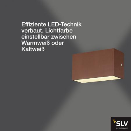 SLV 1005154 SITRA M UP/DOWN LED Außen Wandleuchte rost farbend umschaltbare Farbtemperatur