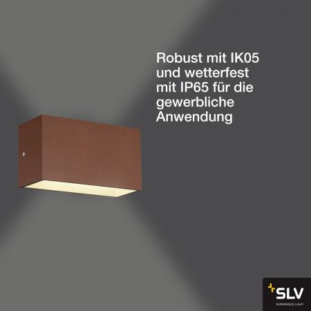 SLV 1005154 SITRA M UP/DOWN LED Außen Wandleuchte rost farbend umschaltbare Farbtemperatur