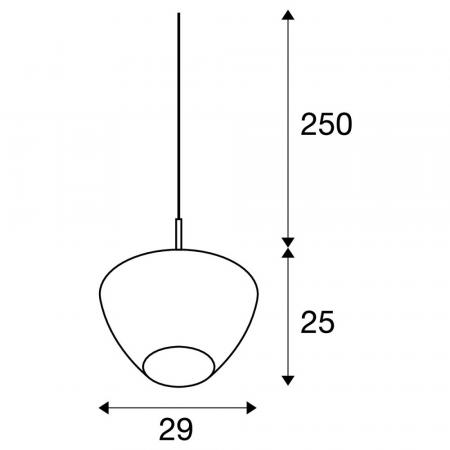 SLV 1007881 PANTILO CONVEX 29 Glas Pendelleuchte weiß