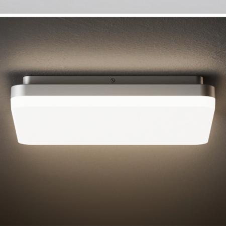 Rechteckige LED-Deckenlampe 21x21cm Bad 15W neutralweißes Licht IP44 Sigor