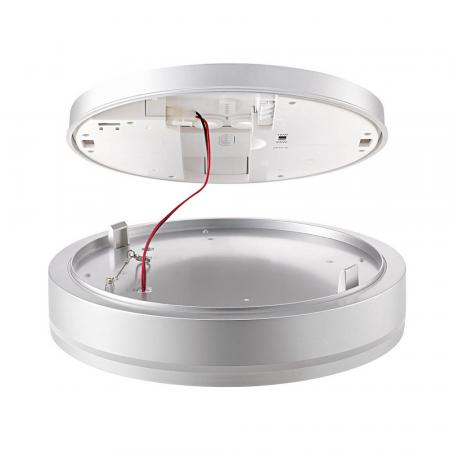 Umschaltbare moderne LED-Deckenlampe SPLIT ø27cm silber 18/24W 3000/4000K IP54 Sigor