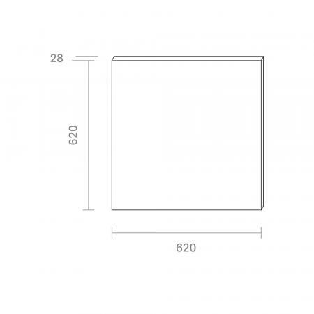 Sigor Ultra Flaches LED-Panel Aufbau weiß 62x62cm 36W 3000K 3600lm UGR<19