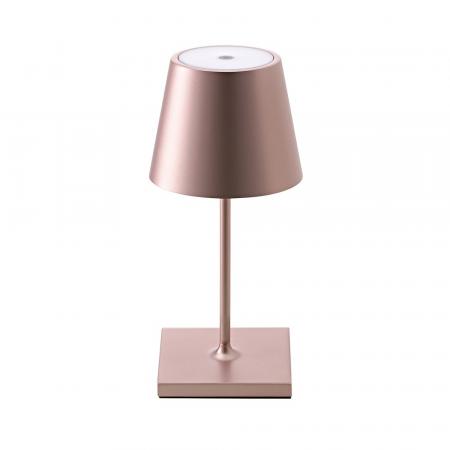 Sigor Mini Akku-Tischleuchte NUINDIE rund rosegold dimmbar 25cm IP54 In- & Outdoor