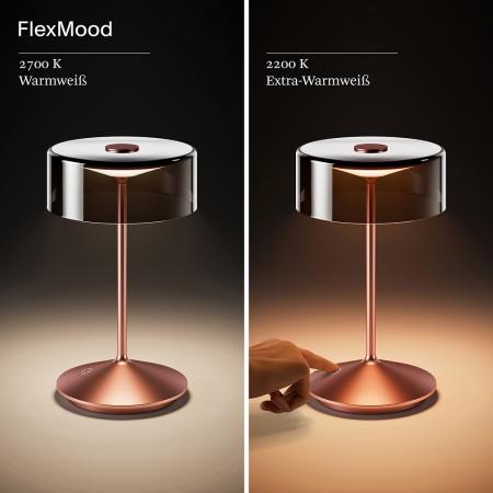 Sigor Akku-Glasleuchte Numotion in Rosegold mit FlexMood 2200K/2700K 265mm IP54 In- & Outdoor