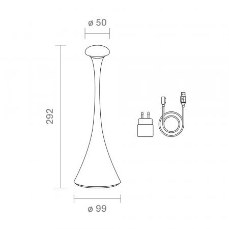 Sigor Akku-Tischleuchte Nudrop rund schneeweiß dimmbar Flex-Mood 2200K/2700K IP54 In- & Outdoor