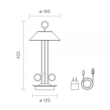 Sigor Nudiderot Akku-Tischleuchte schneeweiß dimmbar Flex-Mood 2200K/2700K IP54 In- & Outdoor