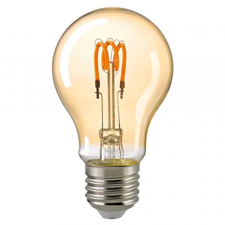 Sigor E27 dimmbare Curved LED-Filament Lampe in Gold 2,5W wie 15W extra warmweißes Licht 1800K