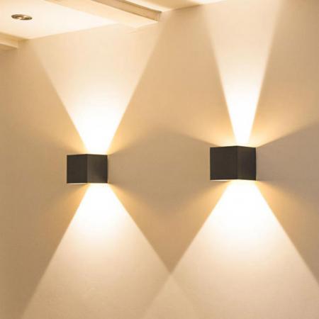 EVN LED Wandleuchte 2-flg anthrazit IP54 verstellbarer Lichtkegel up&down innen und außen mit warmweißem Licht