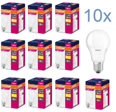 10 x Osram LED VALUE A40 E27 5.5W Warmweiß 2700K = 40W Glühbirne