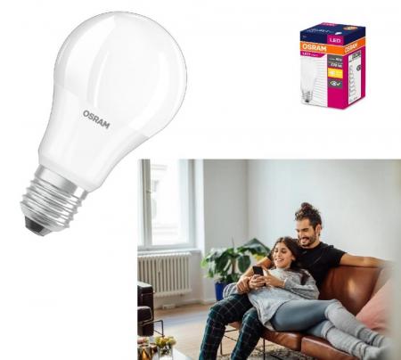 Osram E27 LED Lampe VALUE 4,9W wie 40W Warmweißes Licht blendfreie weiß mattierte Glühbirne