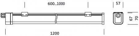 120cm  Siteco Monsun 41 Feuchtraumleuchte 4000K 17Watt 2000lm