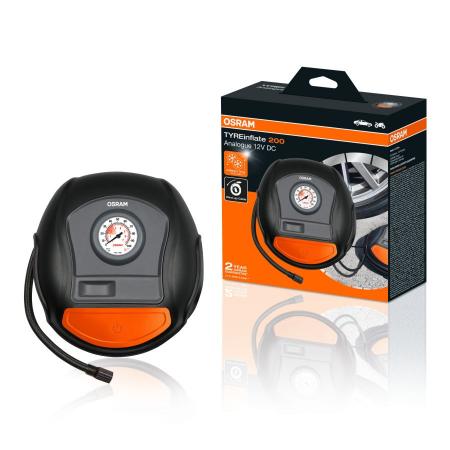 OSRAM Kompressor TYREinflate 200 OTI200 Schnelle Reifenpumpe mit aufwickelbarem Kabel