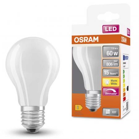OSRAM E27 LED Glühlampenform mattiert blendreduziert dimmbar 7W wie 60W warmweiss