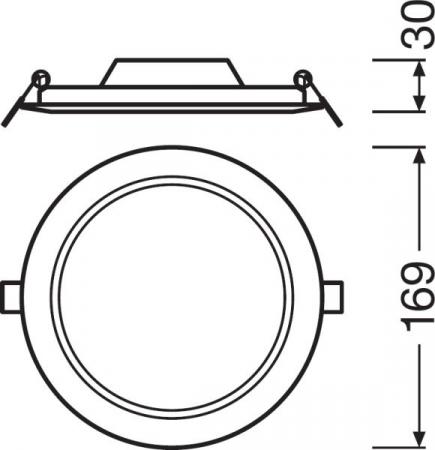 LED Panel LEDVANCE Downlight Slim DN155 Round 12W 4000K weiß