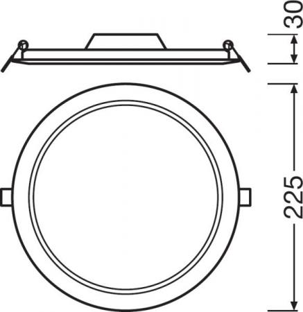 LED Panel Ledvance Downlight LED Slim DN210 Round 18W 3000K weiß