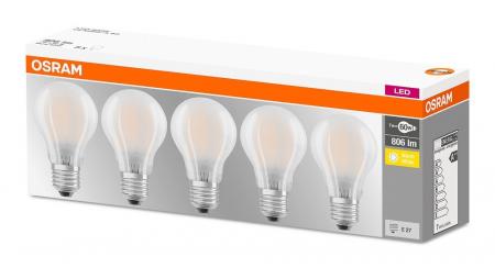 5er PACK Osram E27 LED Leuchtmittel Matt Filament 6,5W wie 60W warmweißes Licht