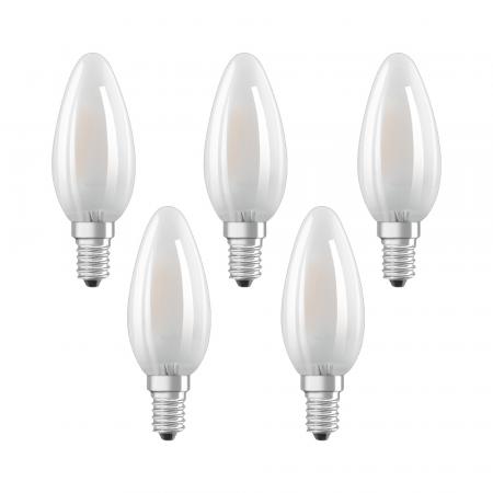 5er-PACK OSRAM LED Leuchtmittel E14 MATT 4W=40W warmweisses Licht