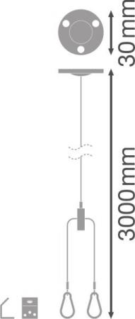 Aktion: Nur noch angezeigter Bestand verfügbar - LEDVANCE Pendel Kit Pendelsatz für PANEL Leuchten 1200x300