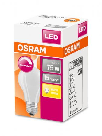 Osram LED Superstar E27 LED Lampe Matt warmweiss dimmbar 7,8W wie 75W