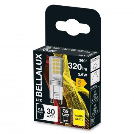 BELLALUX G9 PIN Stiftsockel Fassung 2.6W wie 30W warmweiß