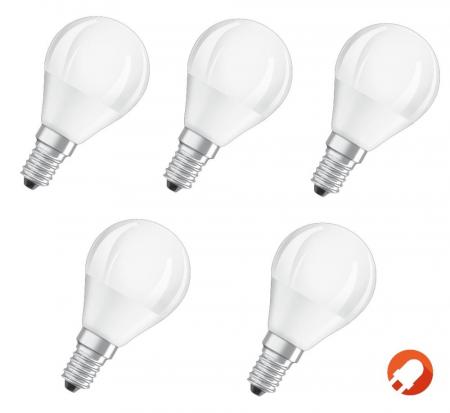 5er-PACK OSRAM LED E14 Leuchtmittel MATT 4,9W=40W warmweißes Licht