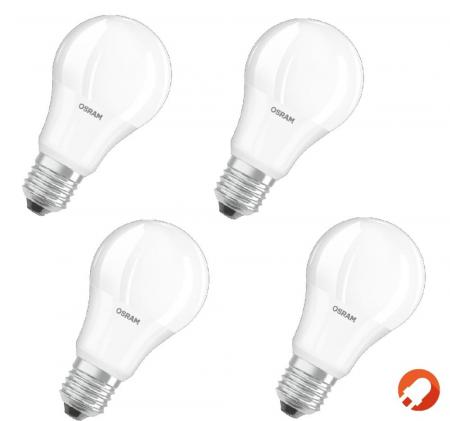 4er-Pack Osram E27  Extrem leistungsstarke LED Lampen 11W wie 75W Warmweißes Licht