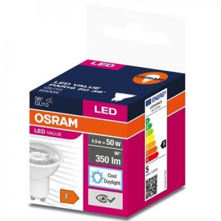 OSRAM GU10 Value PAR16 LED Reflektor 36° 4,5W wie 50W Tageslichtweiß 6500K - schmaler Lichtkegel