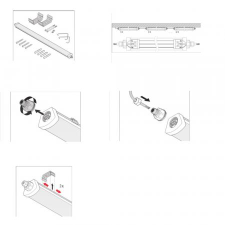 150cm LEDVANCE DampProof LED Compact 1500 31W 3000K 3500lm IP66  LED Feuchtraumleuchte