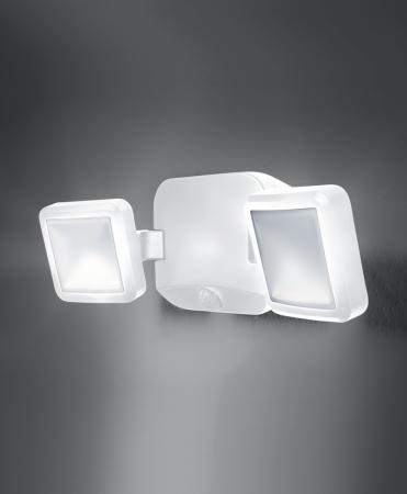 Praktische SENSOR LEDVANCE LED Außenwandleuchte mit Batterie und Sensor Weiß IP54 2-strahlig