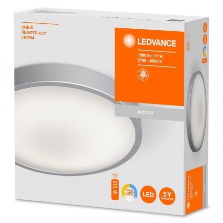 LEDVANCE Dimmbare flache LED Deckenleuchte Orbis Ø31cm mit Fernbedienung und wechslbarer Farbtemperatur