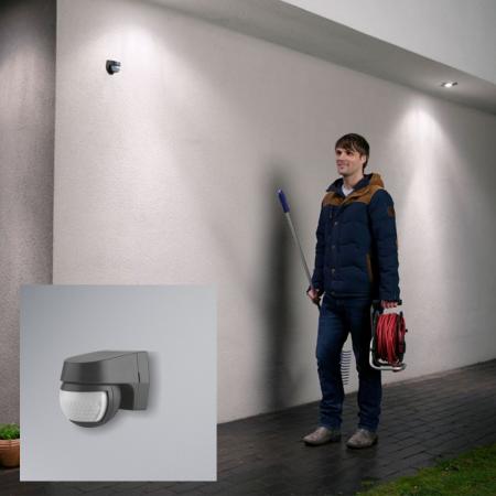 LEDVANCE Sensor Wall Outdoor Bewegungsmelder Aufbau IP44 grau