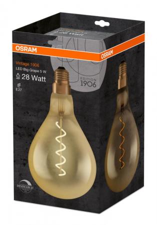 Osram E27 Große LED VINTAGE 1906 LED-Lampe BIG GRAPPE Filament Retro extra warmweisses Licht