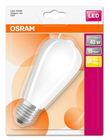 470 Lumen Osram LED RETROFIT LEDISON 40 ST64 E27 Matt 4.5W 2700K wie 40W