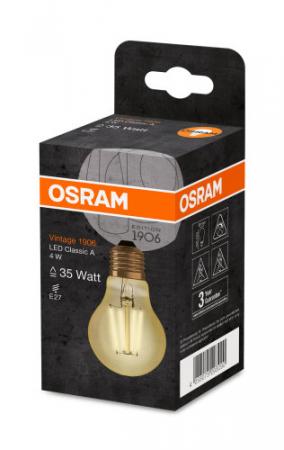 Osram VINTAGE 1906 E27 LED-Lampe Filament 4W wie 35 Watt extra warmweisses gemütliches Licht