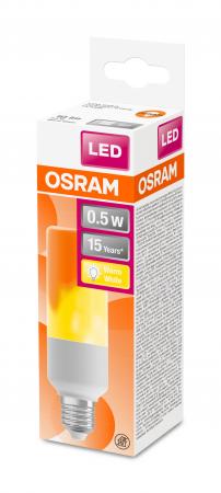 OSRAM E27 LED Dekolampe Flame mit Kerzeneffekt 0,5W extra warmweißes Licht