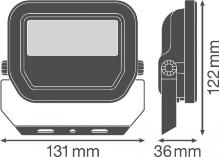 Tageslichtweiß LED-Fluter LEDVANCE 10W 6500K Arbeitsbeleuchtung schwarz