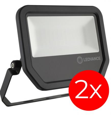 2er SET LED-Flutlichtstrahler LEDVANCE leistungsstarke 50W 3000K warmweiße Wand Außenbeleuchtung