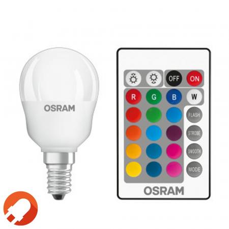 OSRAM E14 LED Leuchtmittel mit Fernbedienung und Farbwechsel dimmbar 4,5W wie 25W warmweißes Licht