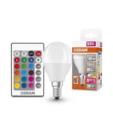 OSRAM E14 LED Leuchtmittel mit Fernbedienung RGBW dimmbar 4,9W wie 40W Farbwechsel