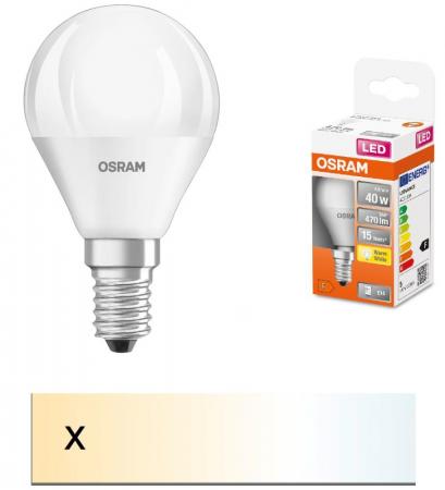 OSRAM E14 STAR weiss mattiertes LED Leuchtmittel 4,9W wie 40W warmweißes Licht