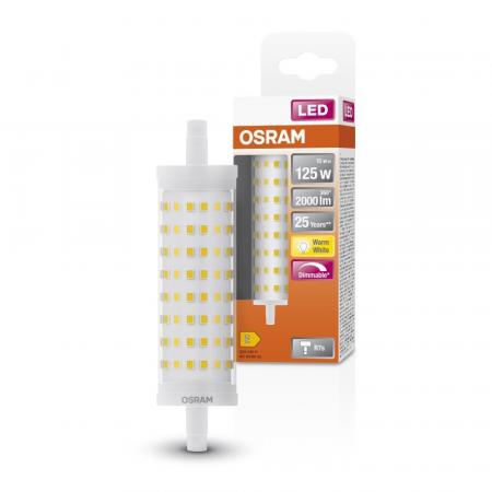 OSRAM R7s LED-Stablampe Kolbenform 118mm warmweiß dimmbar 15W wie 125 Watt leistungsstark