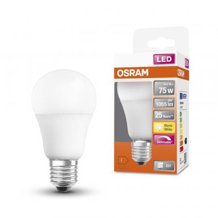 OSRAM E27 LED Lampe SUPER STAR dimmbar matt 10,5W wie 75W warmweißes Licht