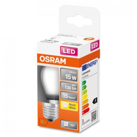 OSRAM E27 LED STAR RETROFIT Lampe in Tropfenform  matt 1,5W wie 15W warmweiß