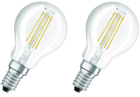 2er Pack OSRAM E14  LED STAR FILAMENT Leuchtmittel klar 4 W wie 40W warmweißes Licht