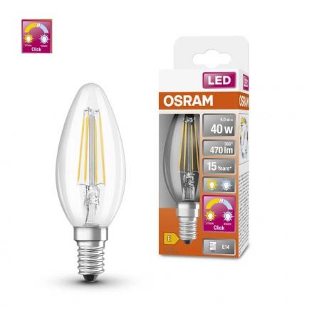 OSRAM E14 LED Biorhythmus fördernd in Kerzenform klar FILAMENT 4W wie 40W RELAX & ACTIVE - Unterstützt den Biorhythmus